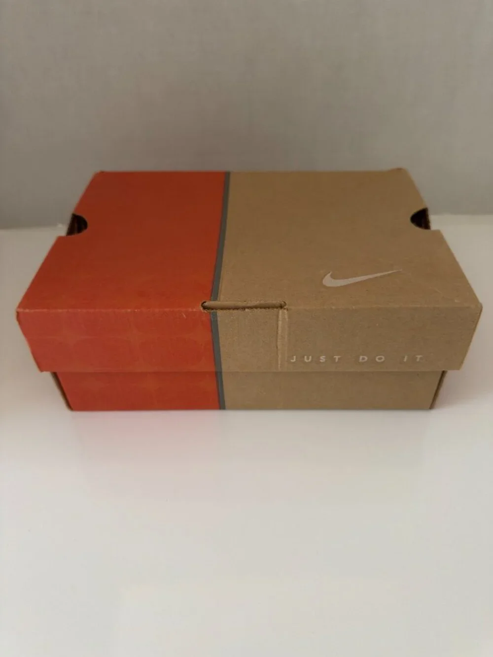 Vtg Nike empty shoebox in classic orange & brown eco-friendly design Just Do It